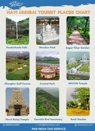 Navi Mumbai tourist places chart - Bharat Taxi